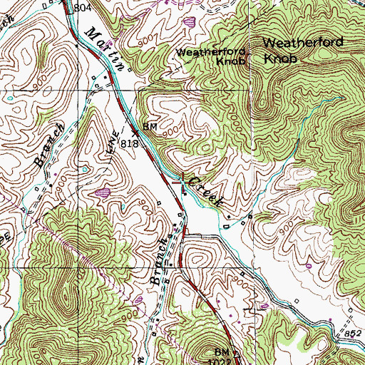 Topographic Map of Wolf Pen Branch, KY