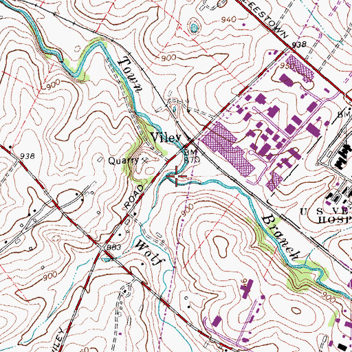 Topographic Map of Wolf Run, KY
