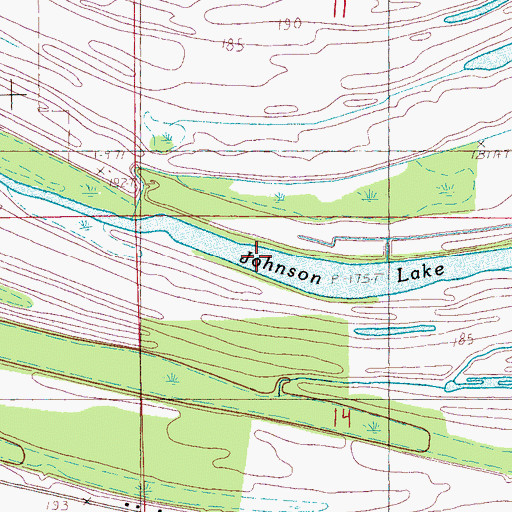 Topographic Map of Johnson Lake, AR