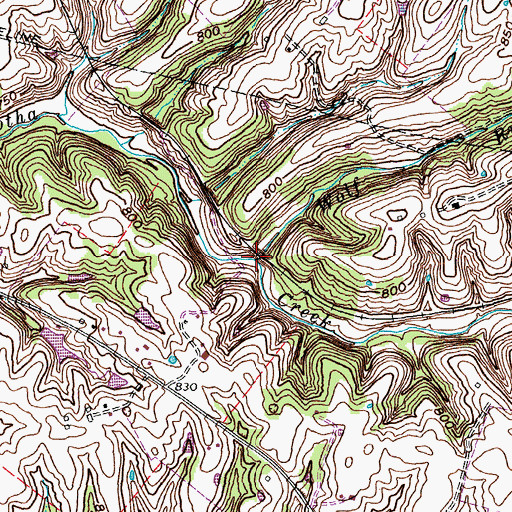 Topographic Map of Wolf Run, KY