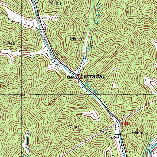 Topographic Map of Wolfpen Branch, KY