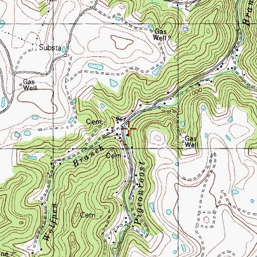 Topographic Map of Wolfpen Branch, KY