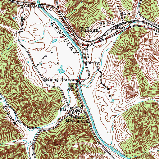 Topographic Map of Wolfpen Branch, KY