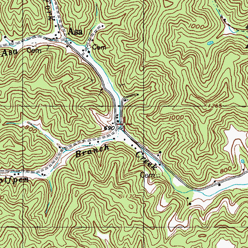 Topographic Map of Wolfpen Branch, KY