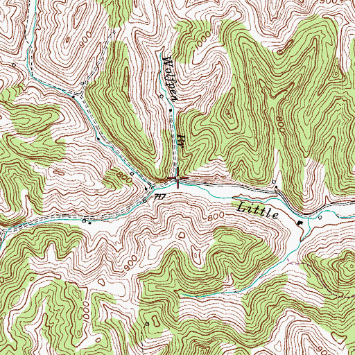 Topographic Map of Wolfpen Branch, KY