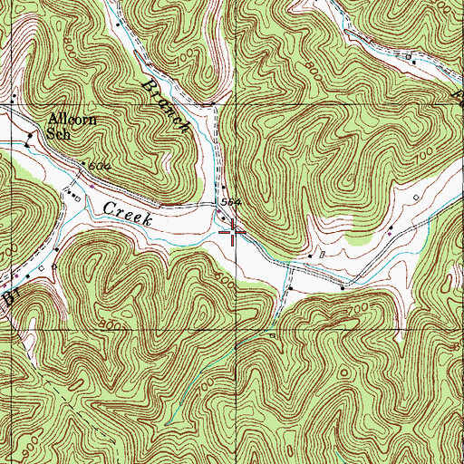 Topographic Map of Wolfpen Branch, KY