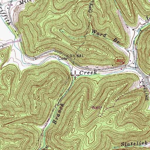 Topographic Map of Wolfpen Branch, KY