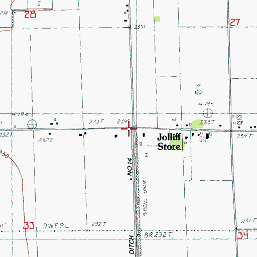 Topographic Map of Jolliff Store, AR