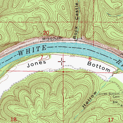 Topographic Map of Jones Bottom, AR