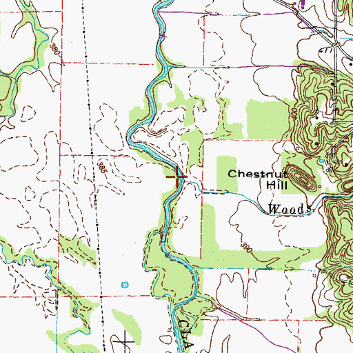 Topographic Map of Woods Branch, KY