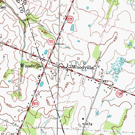 Topographic Map of Woodville, KY