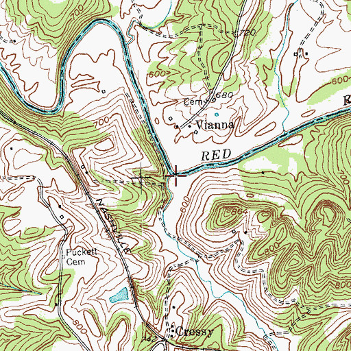 Topographic Map of Woodward Creek, KY