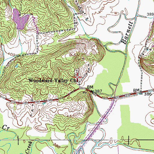 Topographic Map of Woodward Valley Church, KY