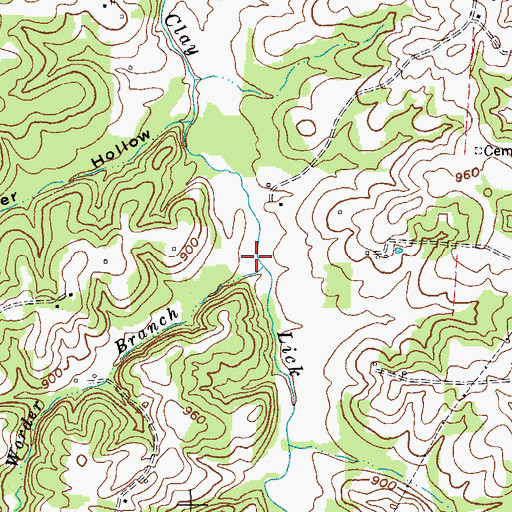 Topographic Map of Worder Branch, KY