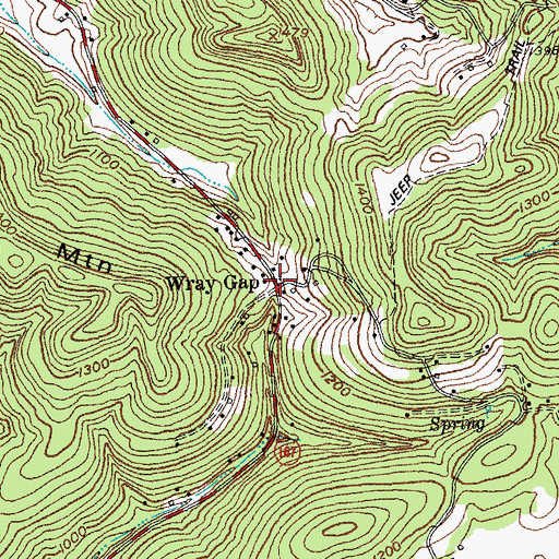 Topographic Map of Wray Gap, KY