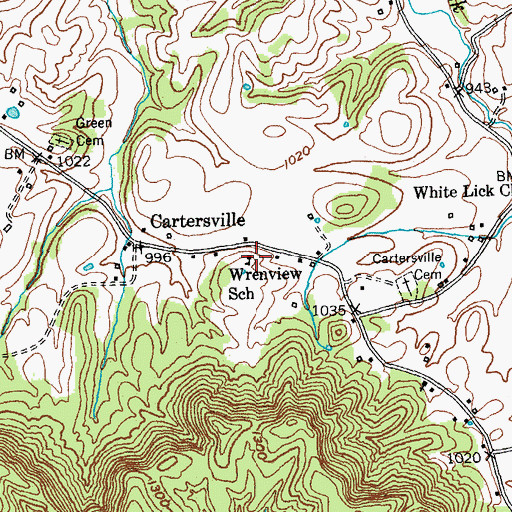 Topographic Map of Wrenview School, KY