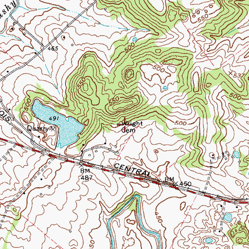 Topographic Map of Wright Cemetery, KY