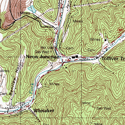Topographic Map of Wright Fork, KY