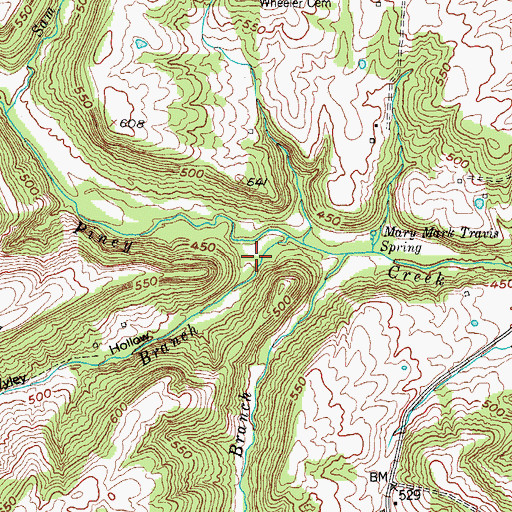 Topographic Map of Wyley Hollow, KY