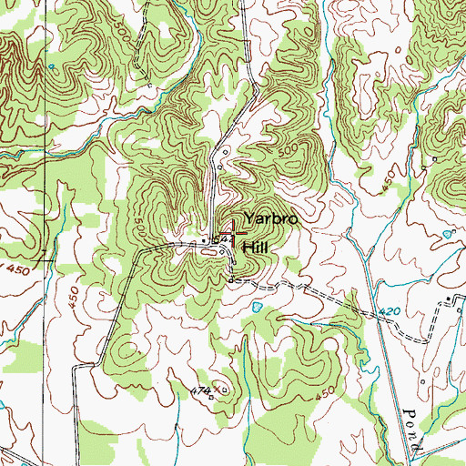 Topographic Map of Yarbro Hill, KY