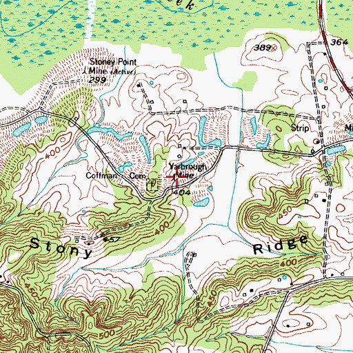 Topographic Map of Yarbrough Mine, KY