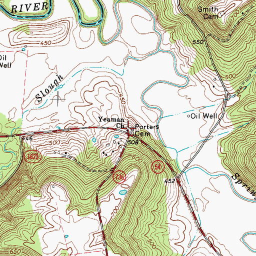 Topographic Map of Yeaman Church, KY