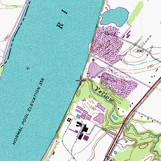 Topographic Map of Yellow Creek, KY
