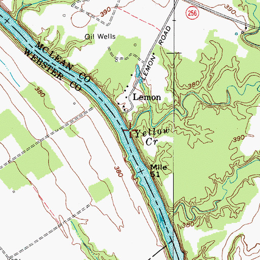 Topographic Map of Yellow Creek, KY