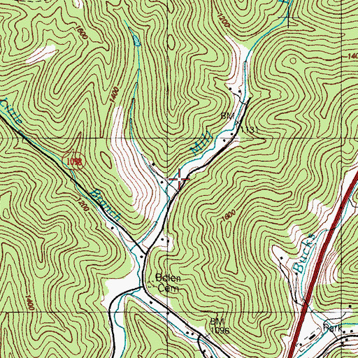 Topographic Map of Yellow Mountain, KY