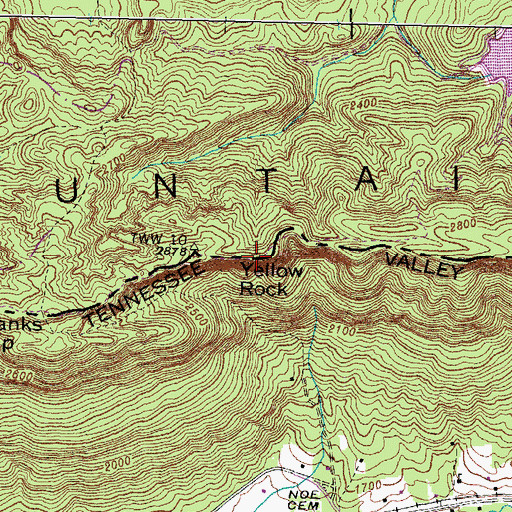 Topographic Map of Yellow Rock, KY