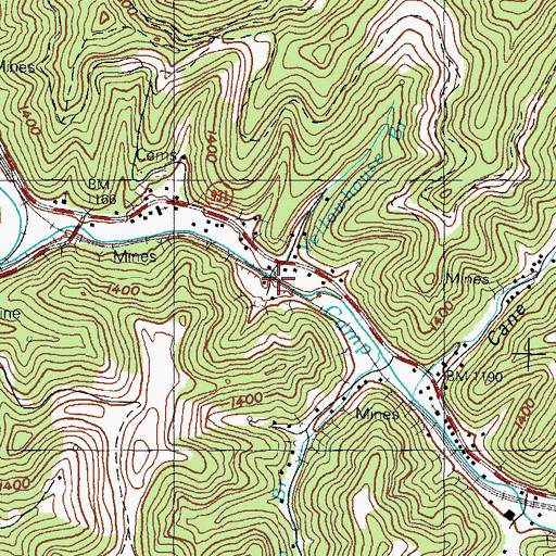 Topographic Map of Yellowhouse Branch, KY