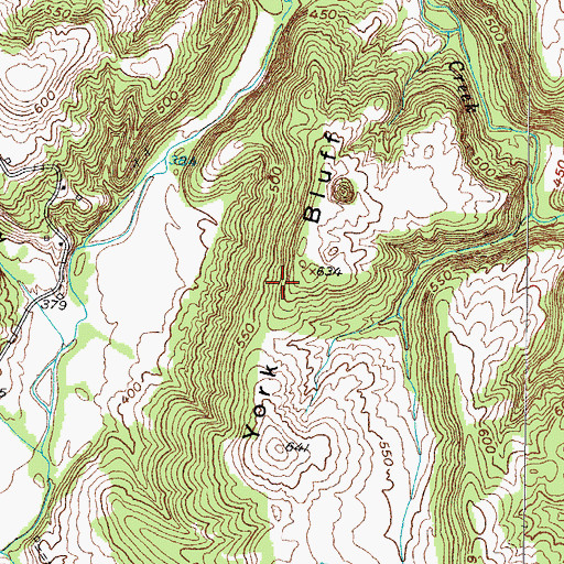 Topographic Map of York Bluff, KY