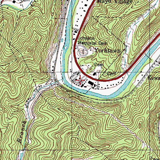 Topographic Map of Yorktown, KY