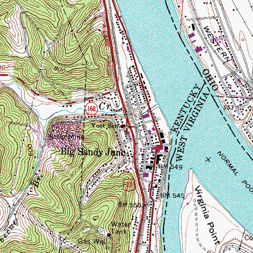 Topographic Map of Yost School, KY