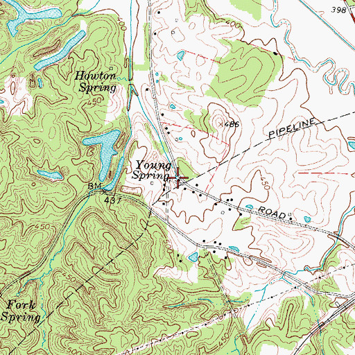 Topographic Map of Young Spring, KY