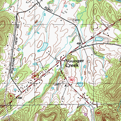 Topographic Map of Younger Creek, KY