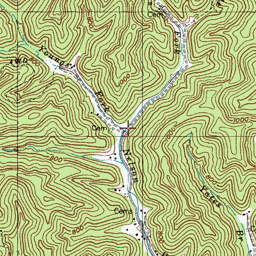 Topographic Map of Youngs Fork, KY