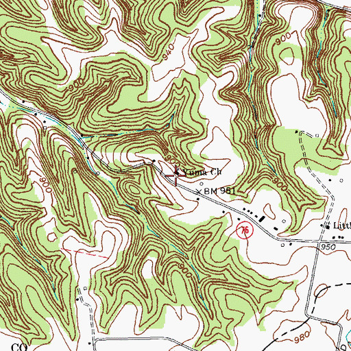 Topographic Map of Yuma Church, KY