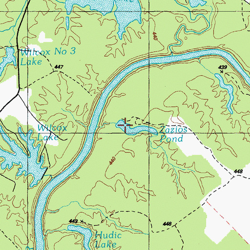 Topographic Map of Zazios Pond, KY