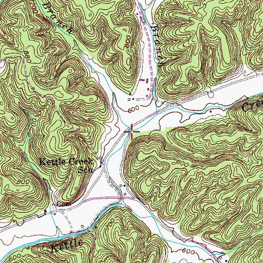 Topographic Map of Zeketown Branch, KY