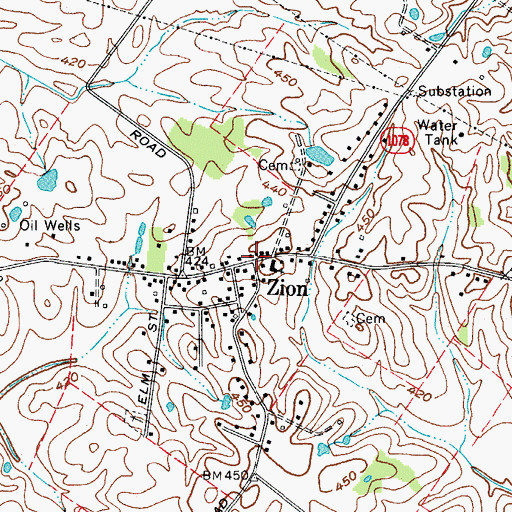Topographic Map of Zion, KY