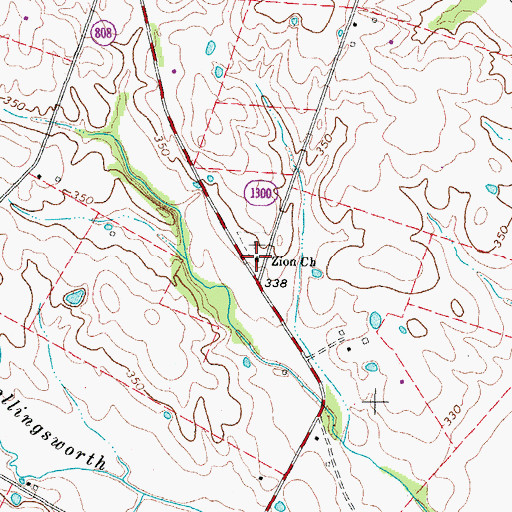 Topographic Map of Zion Church, KY