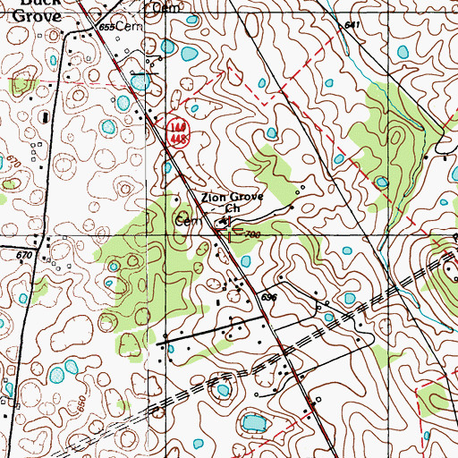 Topographic Map of Zion Grove Church, KY