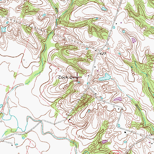 Topographic Map of Zook Cemetery, KY