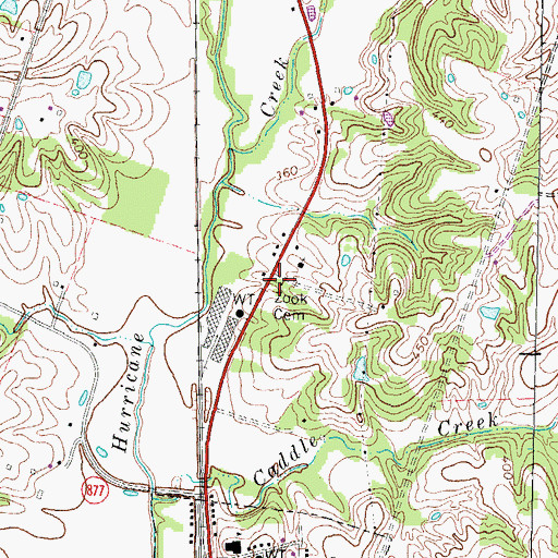 Topographic Map of Zook Cemetery, KY