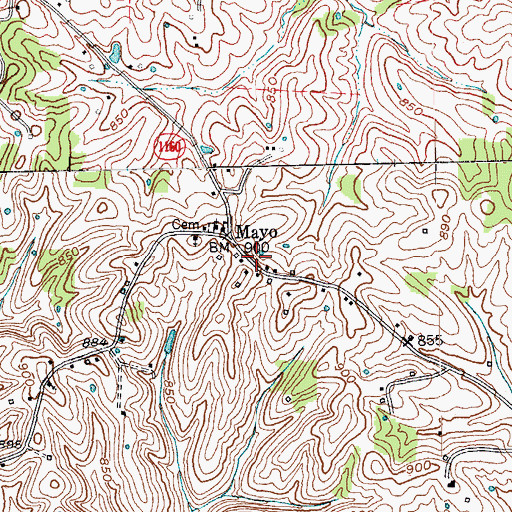 Topographic Map of Mayo, KY