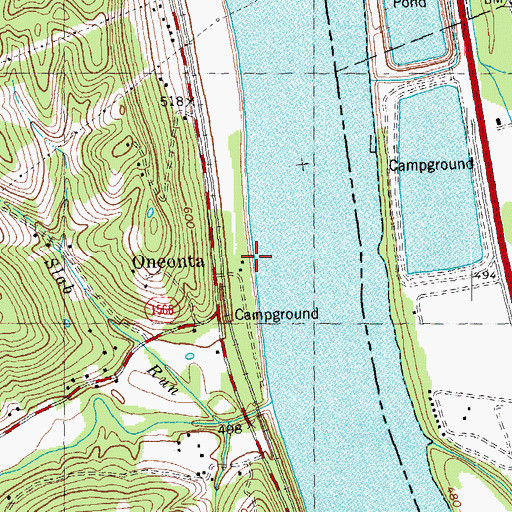Topographic Map of Oneonta, KY