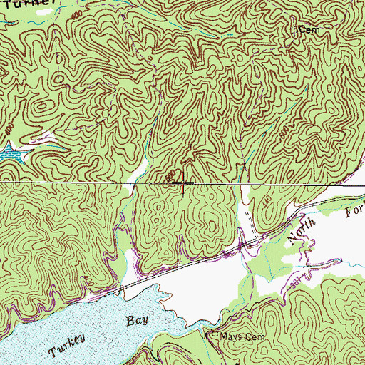 Topographic Map of Kentucky Woodlands National Wildlife Refuge, KY