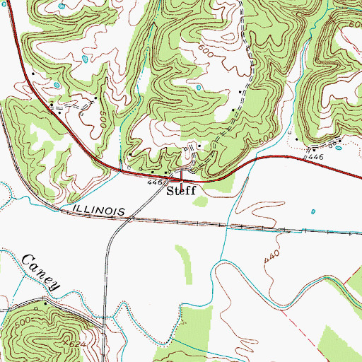Topographic Map of Steff, KY