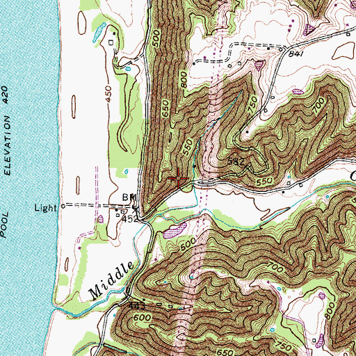 Topographic Map of Bethlehem Reach, KY